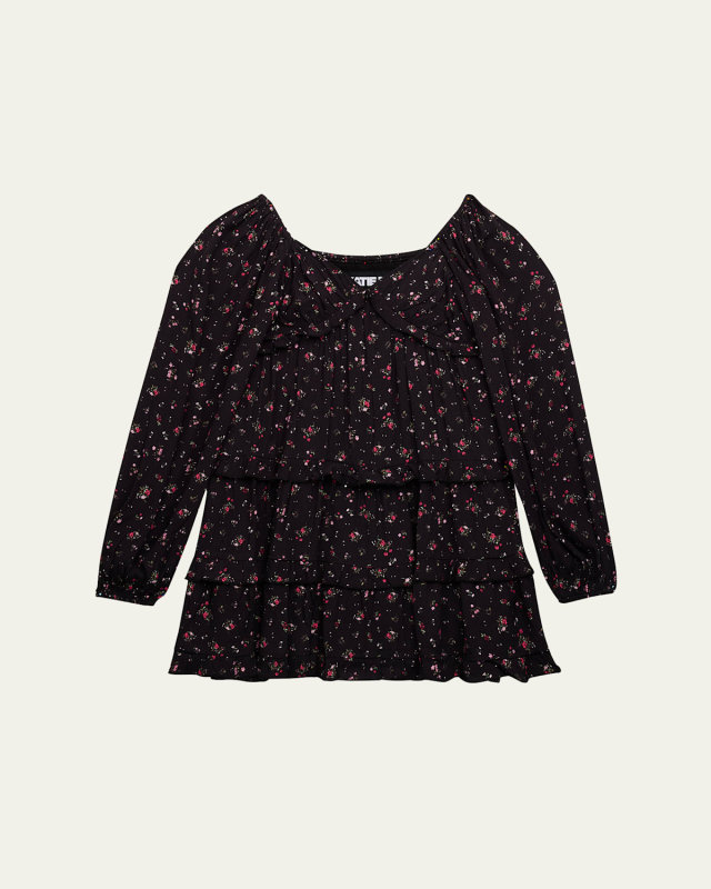 Girl's Tween Annalise Tiered Floral-Print Dress, Size S-X